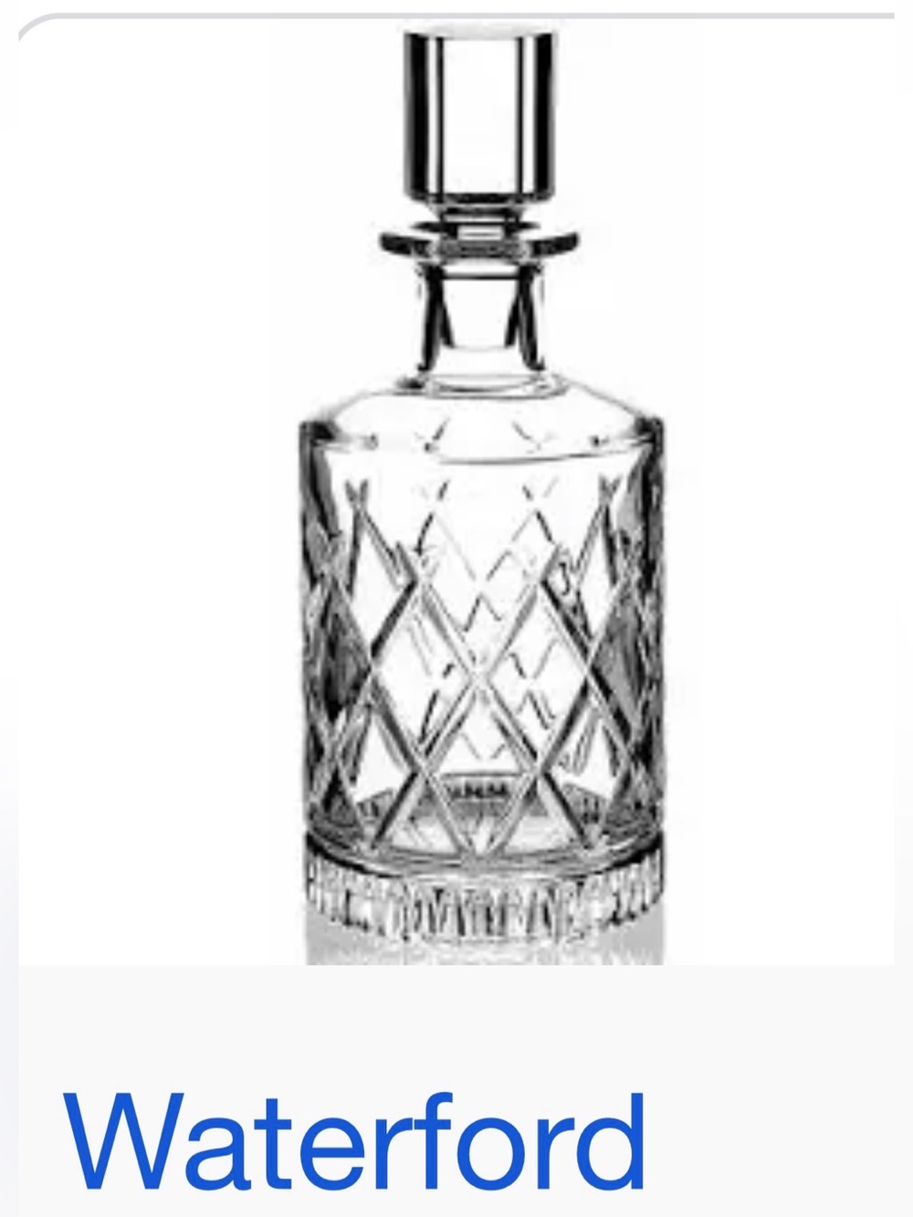 Waterford Clear Crystal Cut Glass Decanter